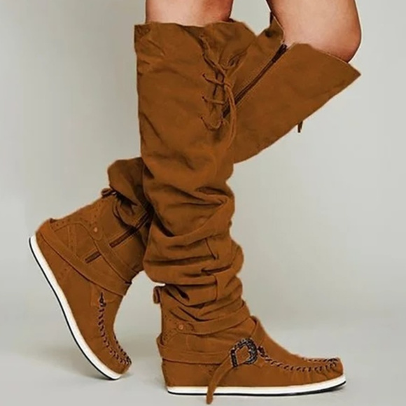 Frontier Style! Shoes - Slouchy Faux Suede Leather Lace
